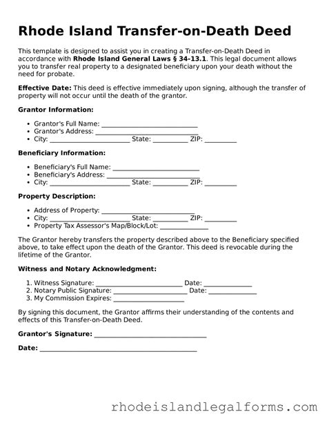 Prepare a Valid Rhode Island Transfer-on-Death Deed With Our Printable ...