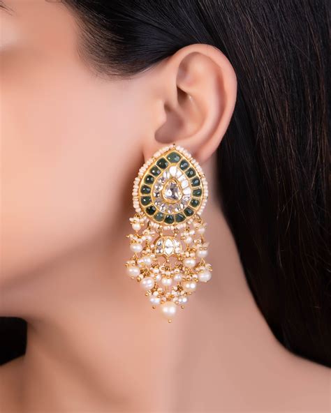 Rucheeka Polki Long Earrings – Tyaani Jewellery Private Limited