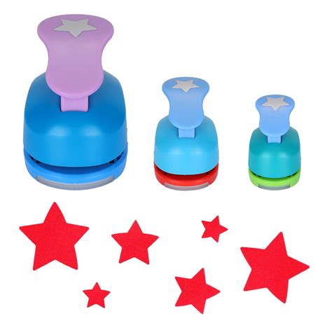 TECH-P Creative Life 3 PCS (1.5",1",5/8") Star Shape Craft Punch ...