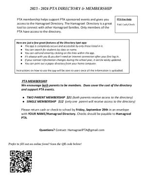 Fillable Online PTA Board Contact List - Barksdale Elementary PTA Fax ...