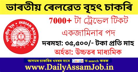 Railway TTE Recruitment 2024 - Apply for 7000+ Vacancy - DailyAssamJob ...