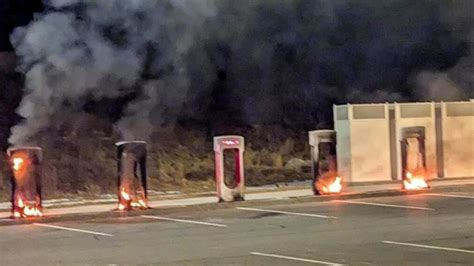 Tesla charging stations set on fire as backlash against Elon Musk ...