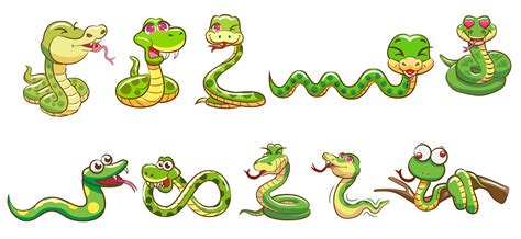 Snake Cartoon Set 963019 Vector Art at Vecteezy