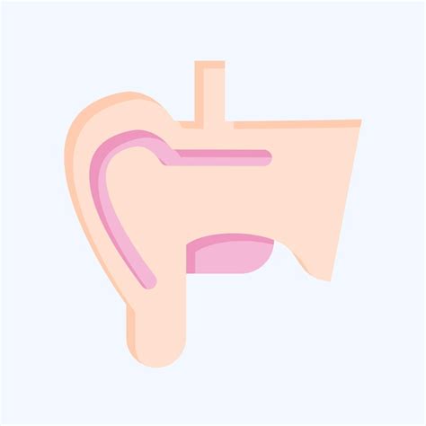 Icon ear related to human organ symbol flat style simple illustration ...