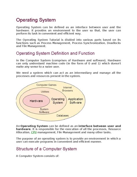 Unit 1: Operating System Overview and Functions - Studocu
