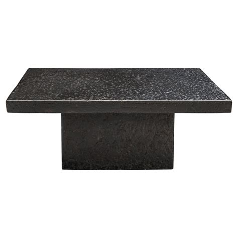 Round Brutalist Coffee Table with Stone Look For Sale at 1stDibs