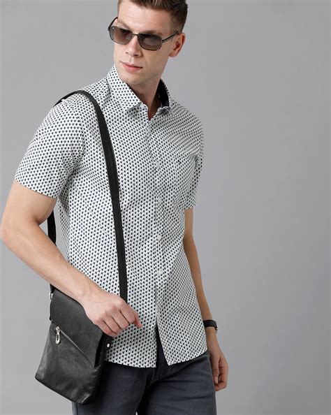 Classic Polo Men's Cotton Printed Half Sleeve Slim Fit Polo Neck Multi