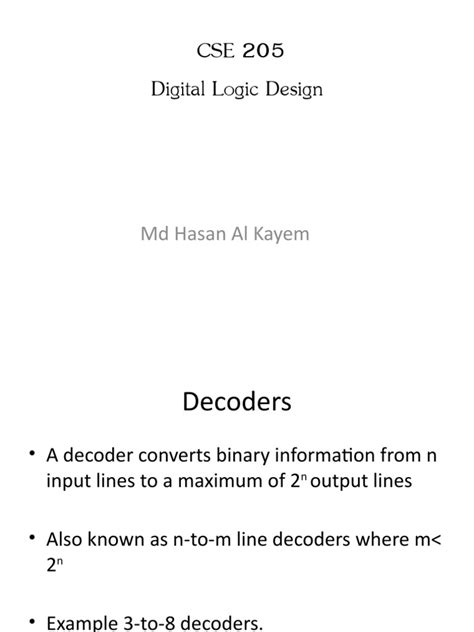 Image result for Decoder Types and Working PDF