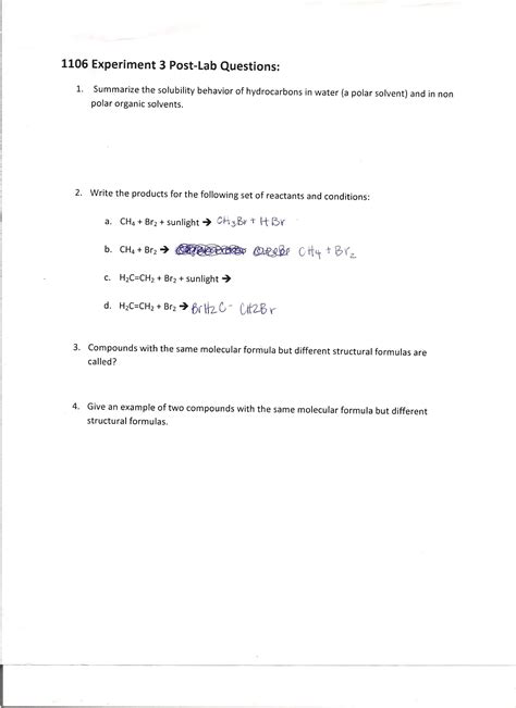 Solved Experiment 3 Post-Lab Questions: Summarize the | Chegg.com