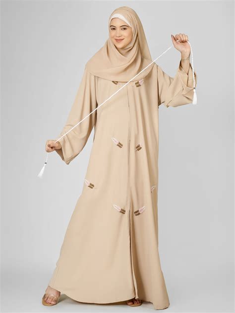 MANTASHA FRONT OPEN ABAYA | NUDE