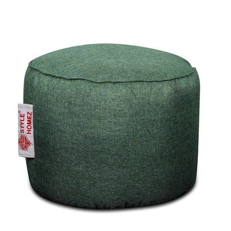 Style Homez ORGANIX Collection, Round Poof Bean Bag Ottoman Stool Large ...