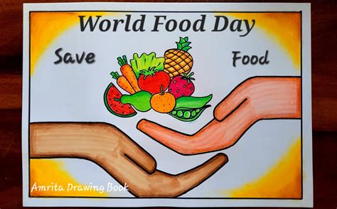 World Food Day Poster easy | World Food safety day Poster | Drawing of ...
