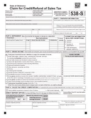 IRS Oklahoma Form 538-S | pdfFiller