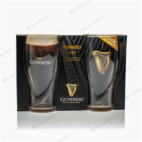Guinness Harp Gravity Beer Glasses (2 Pack) Gift Set - Pint/20oz ...