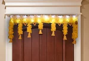 AVIKALPINDIA Handmade Trendy Yellow Bandarwal with Light for Main Door ...