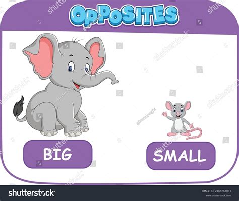 Learning Opposites Big Small Stock Vector (Royalty Free) 2165263033 ...