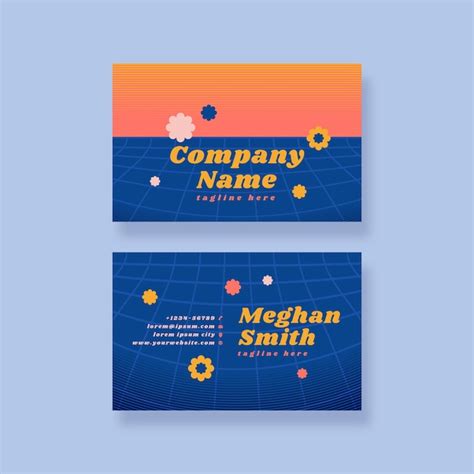 Handgezeichnete Retro-Branding-Visitenkartenvorlage | Premium Vektor