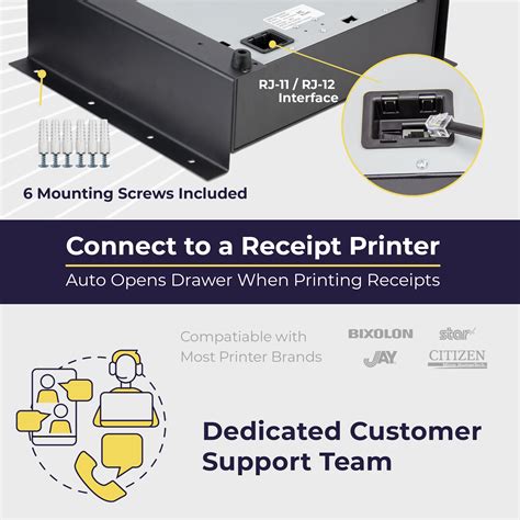 Buy Cash Register Drawer with Under Counter Mounting Bracket - 13 Black ...