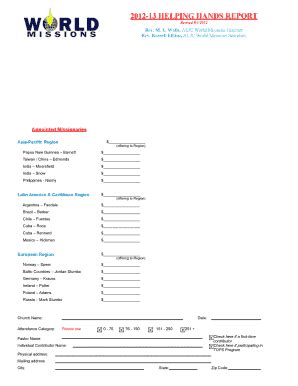 Fillable Online worldmissions aljc aljc helping hands form Fax Email ...