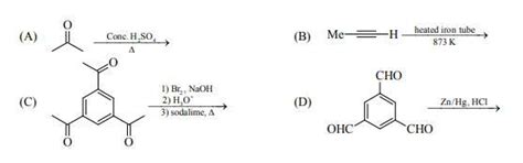 The reaction(s) leading to the formation of 1,3,5-trimethylbenzene is ...