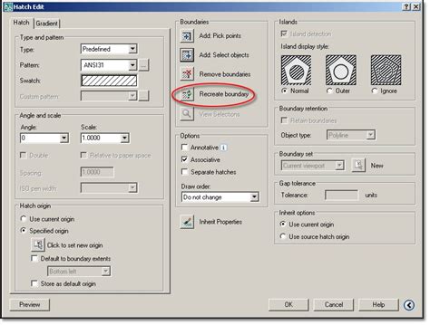 Cad Lisp and Tips: Tip : Recreate or Remove Boundary of a Hatch