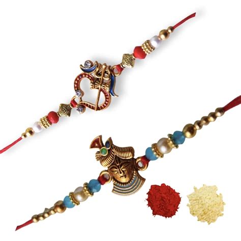 Buy Rakhi moments™ designer delicate shrinathji rakhi with studed beads ...