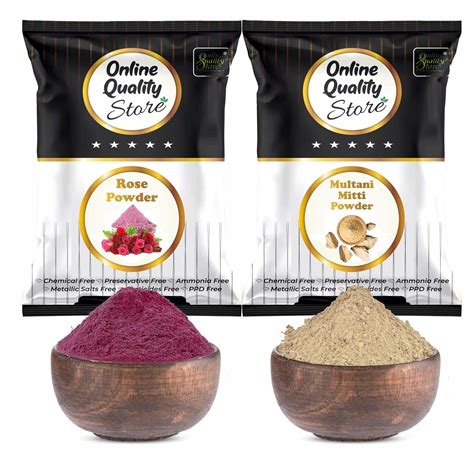 Online Quality Store Multani Mitti(150 Grams) and Rose Powder(150 Grams ...