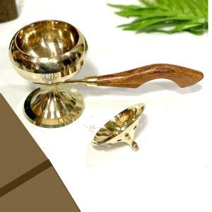 DSH Brass Loban Burner with Handle, Dhoop Dhuni Burner Sambrani Dhoop ...