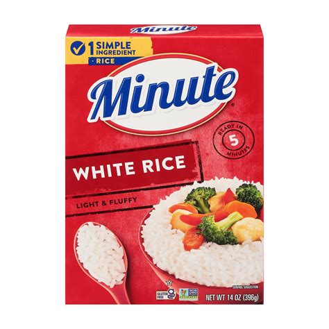 Minute Instant White Rice, Light, Fluffy, Easy Heat & Eat, Microwavable ...