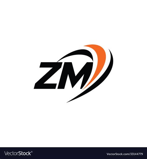 Zm monogram logo Royalty Free Vector Image - VectorStock