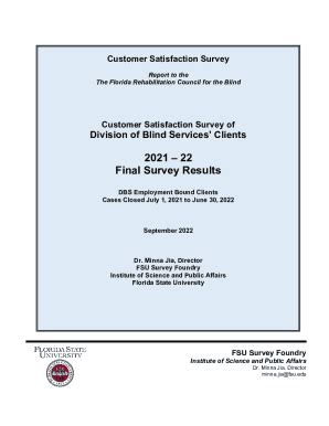Fillable Online Customer Satisfaction Survey - Florida Division of ...
