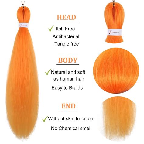 Gigastar Pre stretched Braiding Hair 26 Inch 6 Pack orange India | Ubuy