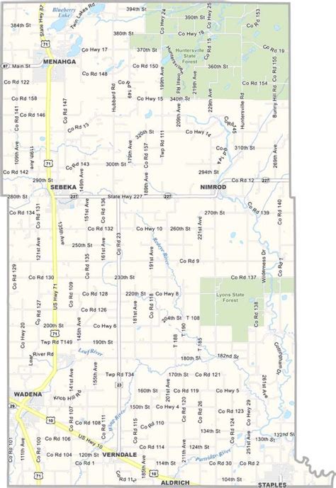 Wadena County Map, Minnesota - US County Maps