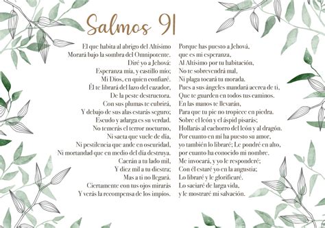 Lienzo/ Canvas Salmo 91; Salmos 91 Completo - Palabra De Dios