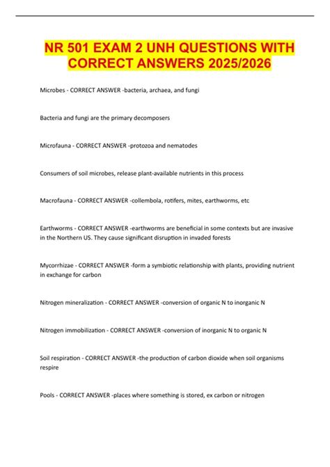 NR 501 EXAM 2 UNH QUESTIONS WITH CORRECT ANSWERS 2025/2026 - NR 501 ...