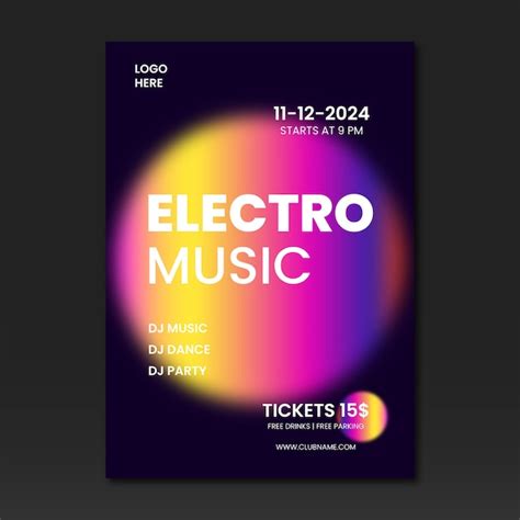 Electronic music poster vector template | Premium Vector