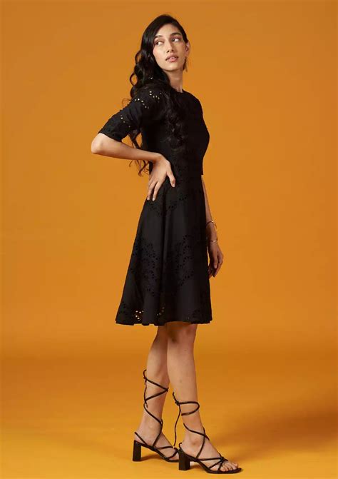 Schiffli Dress - Buy Hepburn Chic Schiffli Dress for Women | IshqME