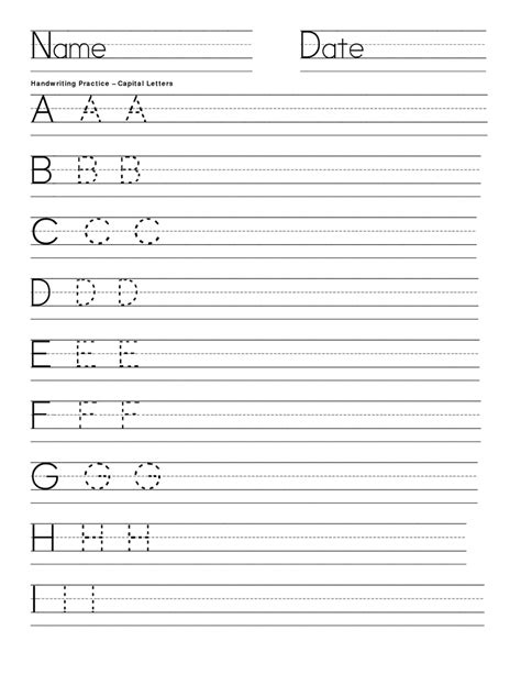 Free Printable Handwriting Worksheets For Preschool - Printable Worksheets