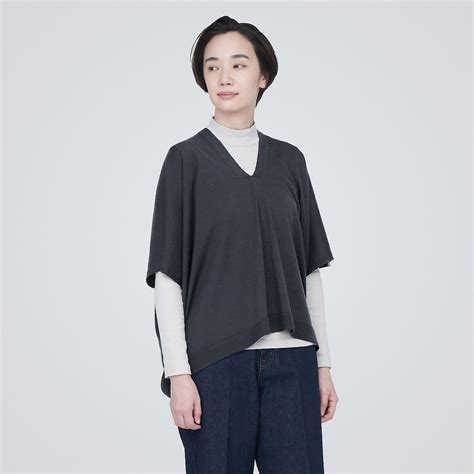 Ladies' Washable High-Gauge Poncho Sweater | 無印良品 MUJI