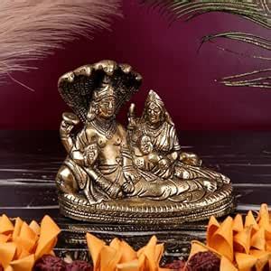 Buy JY Vishnu Lakshmi 12 cm Religious Idol & Figurine Brass Metal ...