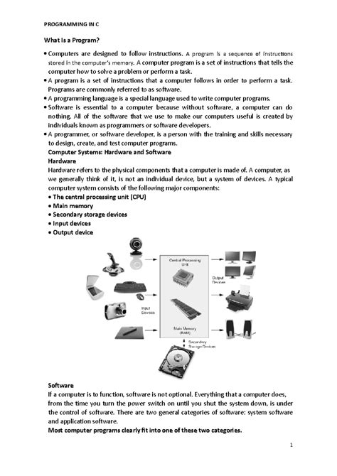 C lang - try it - PROGRAMMING IN C What Is a Program? Computers are ...