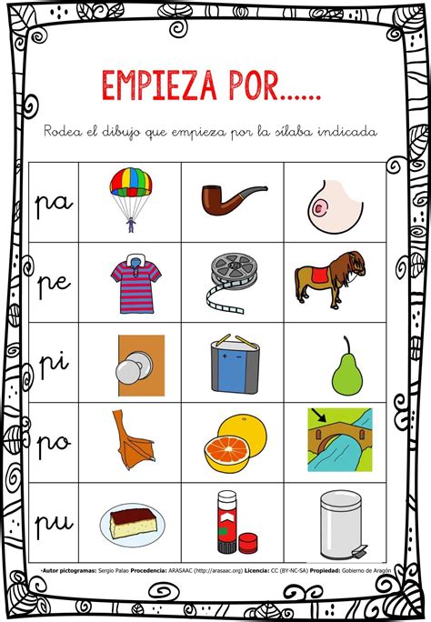 CONCIENCIA FONOLÓGICA EMPIEZA POR…... PA-PE-PI-PO-PU EDITABLE ...