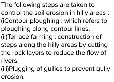 What steps should be taken to control soil erosion in hilly area ...