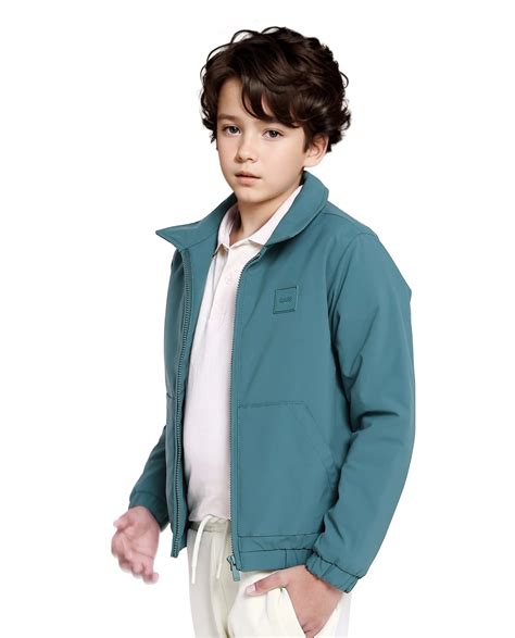 Rare Ones Kids Roston Green Polyester Full Sleeve Solid Jacket