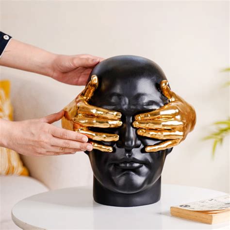 Symbolic Face Showpiece Black And Gold Online - Premium Decor Object ...
