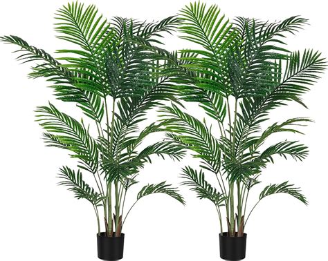 Buy kutuuhome Artificial Areca Palm Plant Fake Palm Tree Faux Tree for ...