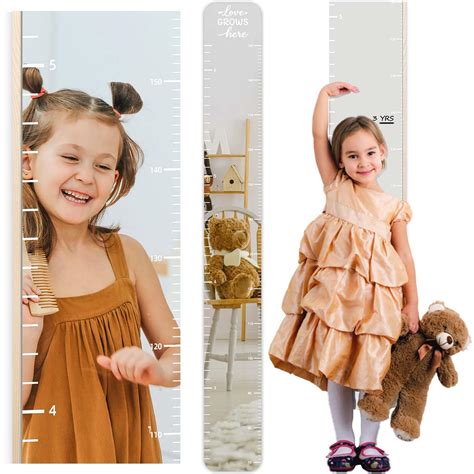 Buy Growth Chart Mirror for Kids, Solid Wood Height Chart for Kid ...