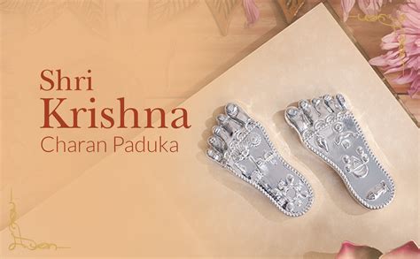 Shree Krishna's Charan Paduka (Lotus Feet) - Silver Plated (3 Inch)