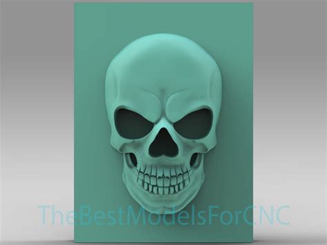 3D file 3D Model STL File for CNC Router Laser & 3D Printer Skull ...