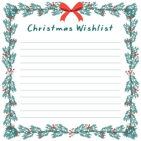 Christmas List Printable Paper